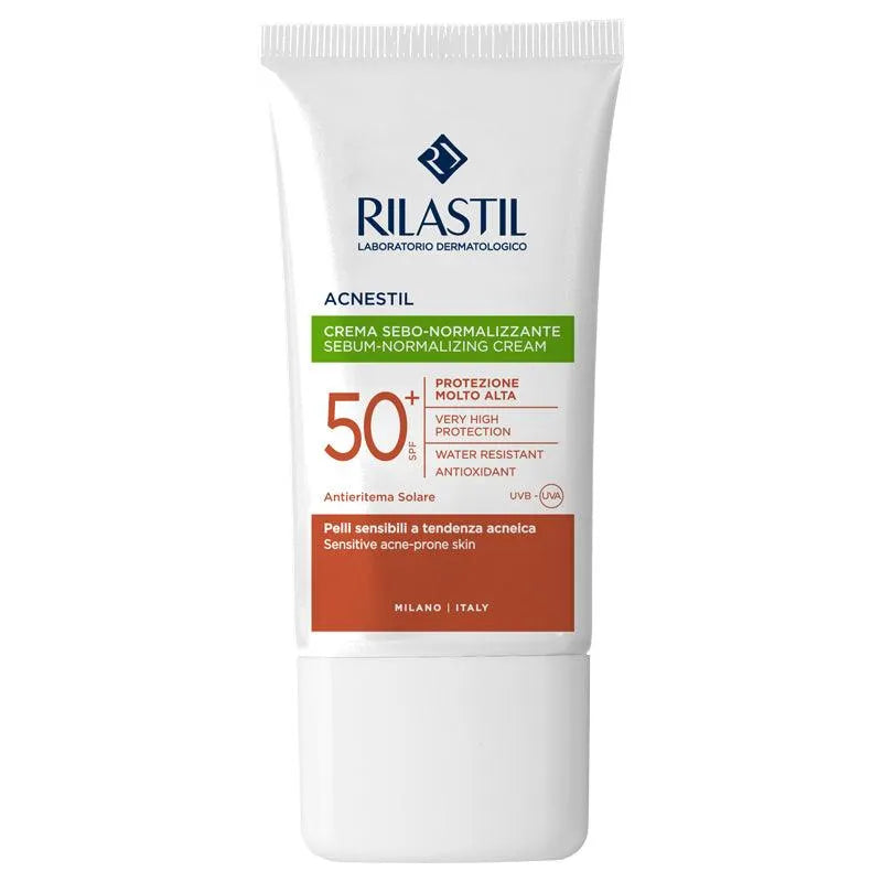 Rilastil - Sun System Acnestil Sebum-Normalizing Cream SPF50+ - GOLDFARMACI