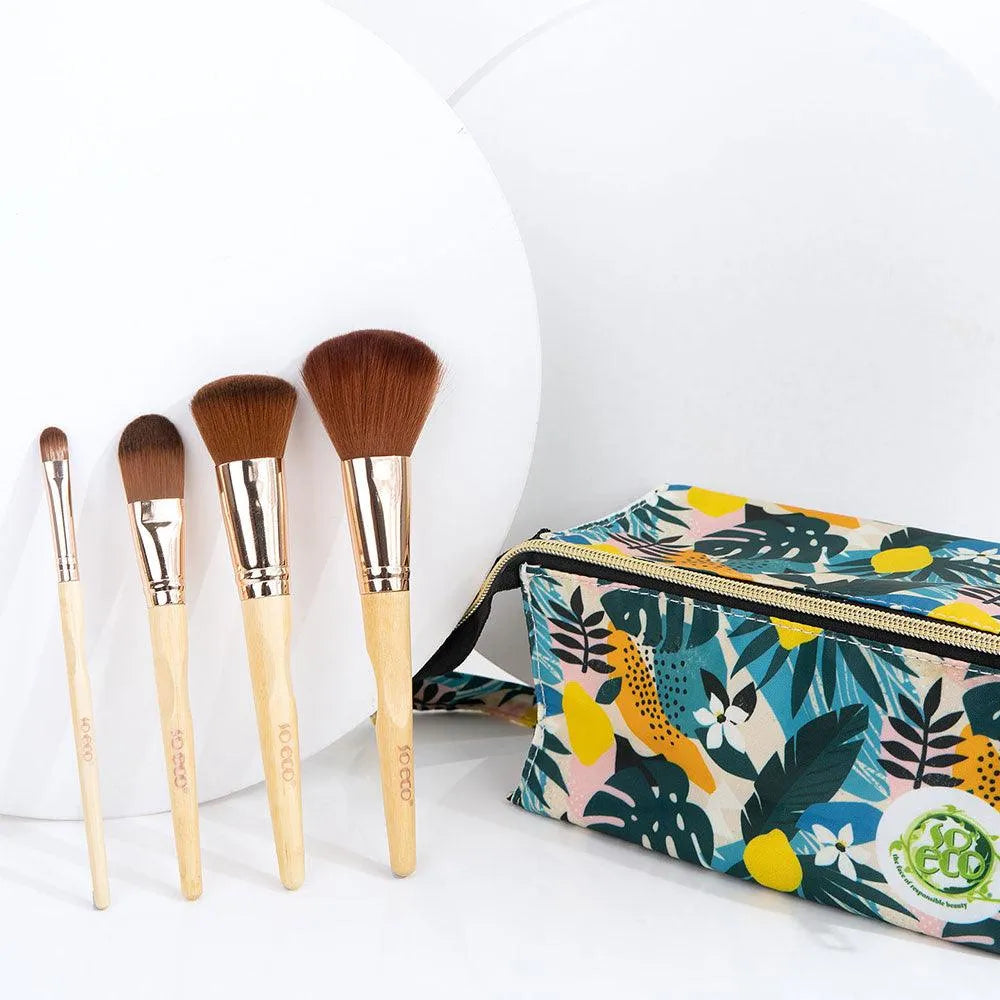 So-Eco - Natural Travel Brush Set Floral - GOLDFARMACI