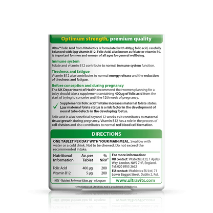 Vitabiotics - Ultra Folic Acid 60Tabs - GOLDFARMACI