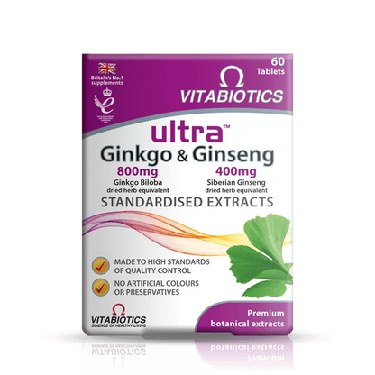 Vitabiotics - Ultra Ginkgo & Ginseng 60Tabs - GOLDFARMACI