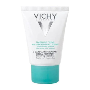 Vichy 7 days anti-perspirant cream treatment tube with teal cap, for intensive perspiration
