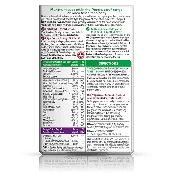Vitabiotics Pregnacare His & Her Conception For Couples 60 Tablets