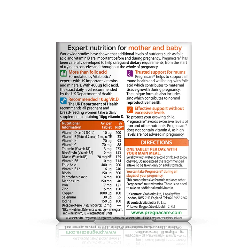Vitabiotics - Pregnacare Original 30Tabs - GOLDFARMACI