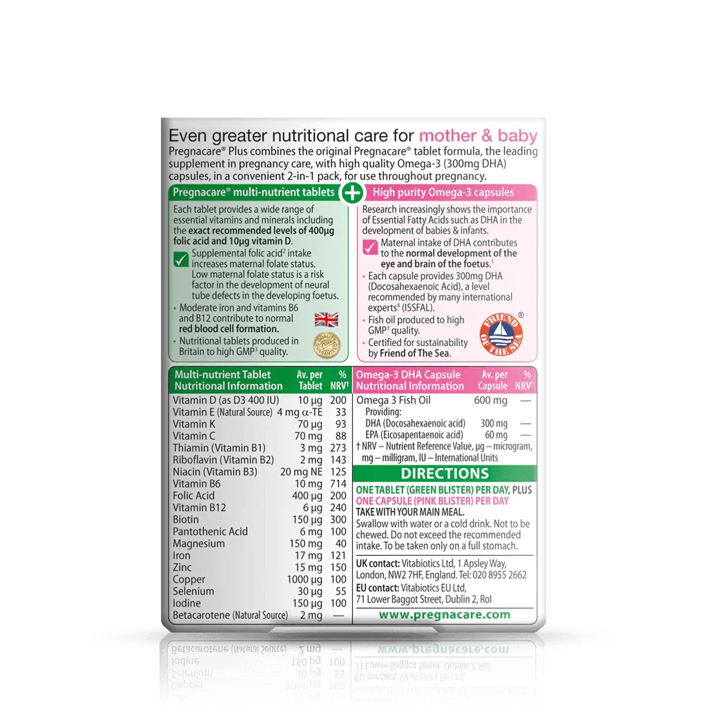 Vitabiotics - Pregnacare Plus Omega 3 x56tabs - GOLDFARMACI