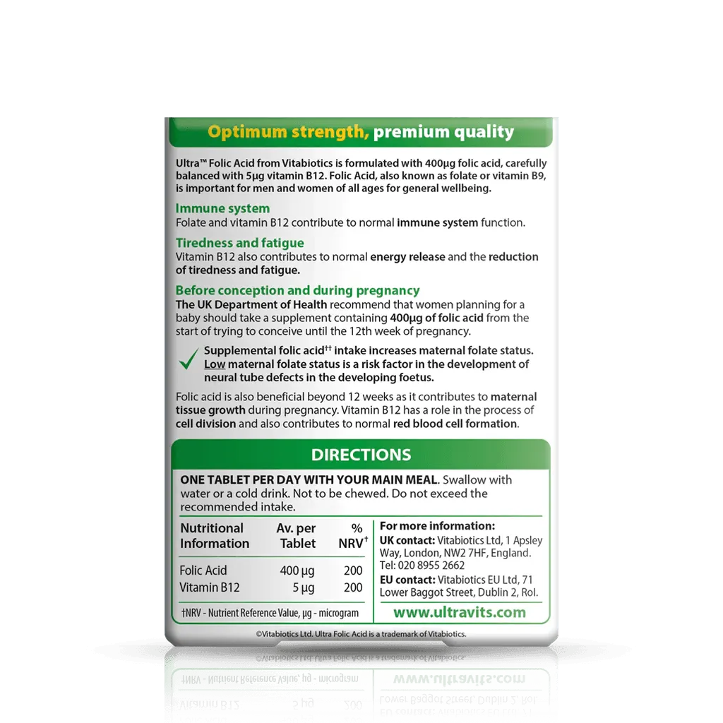 Vitabiotics - Ultra Folic Acid 60Tabs - GOLDFARMACI