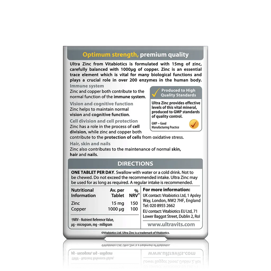 Vitabiotics - Ultra Zinc 60Tabs - GOLDFARMACI