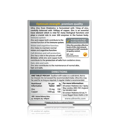 Vitabiotics - Ultra Zinc 60Tabs - GOLDFARMACI