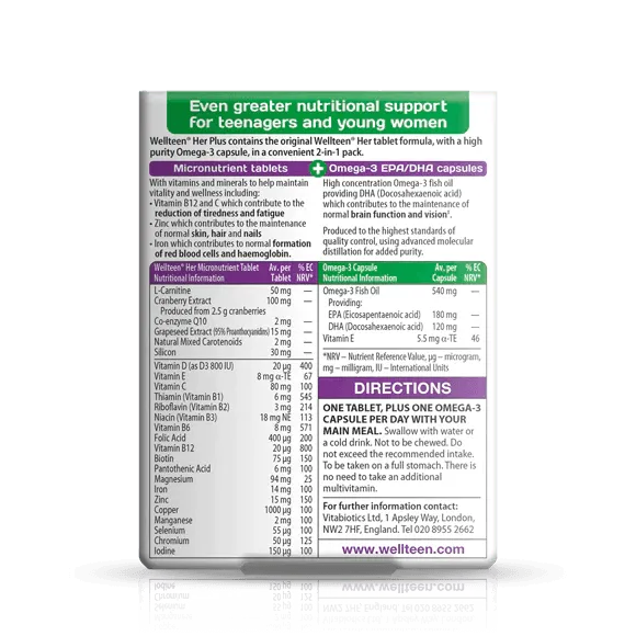 Vitabiotics - Wellteen Her Plus 56Tabs - GOLDFARMACI