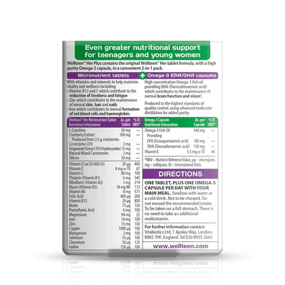 Vitabiotics - Wellteen Her Plus 56Tabs - GOLDFARMACI