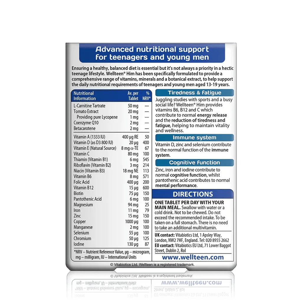 Vitabiotics - Wellteen Him 30Tabs - GOLDFARMACI