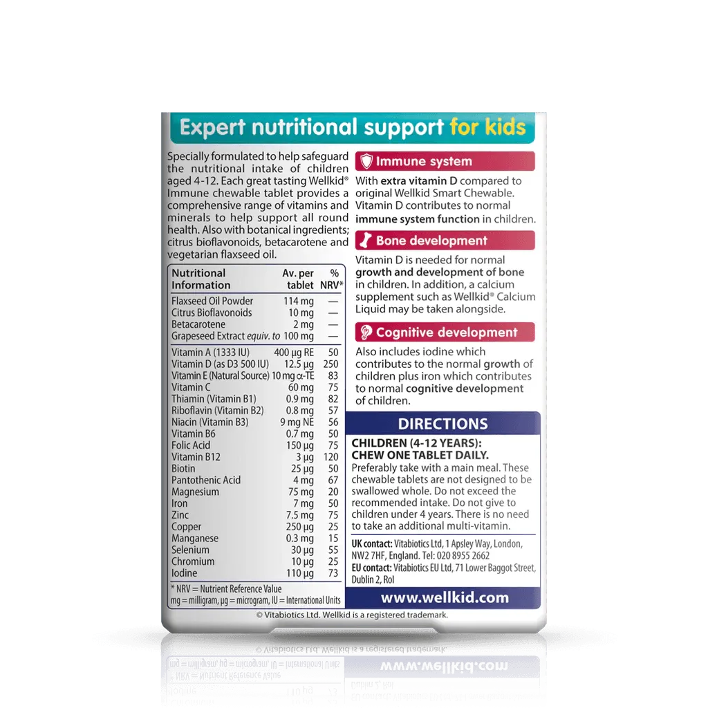 Vitabiotics - Wellkid Immune Chewable 30Tabs - GOLDFARMACI